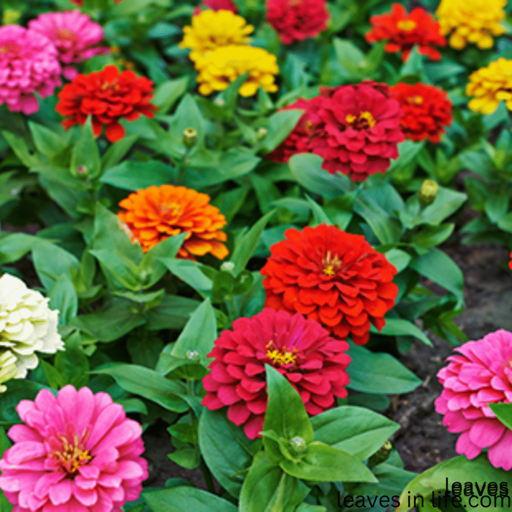 zinnias plants and flowers