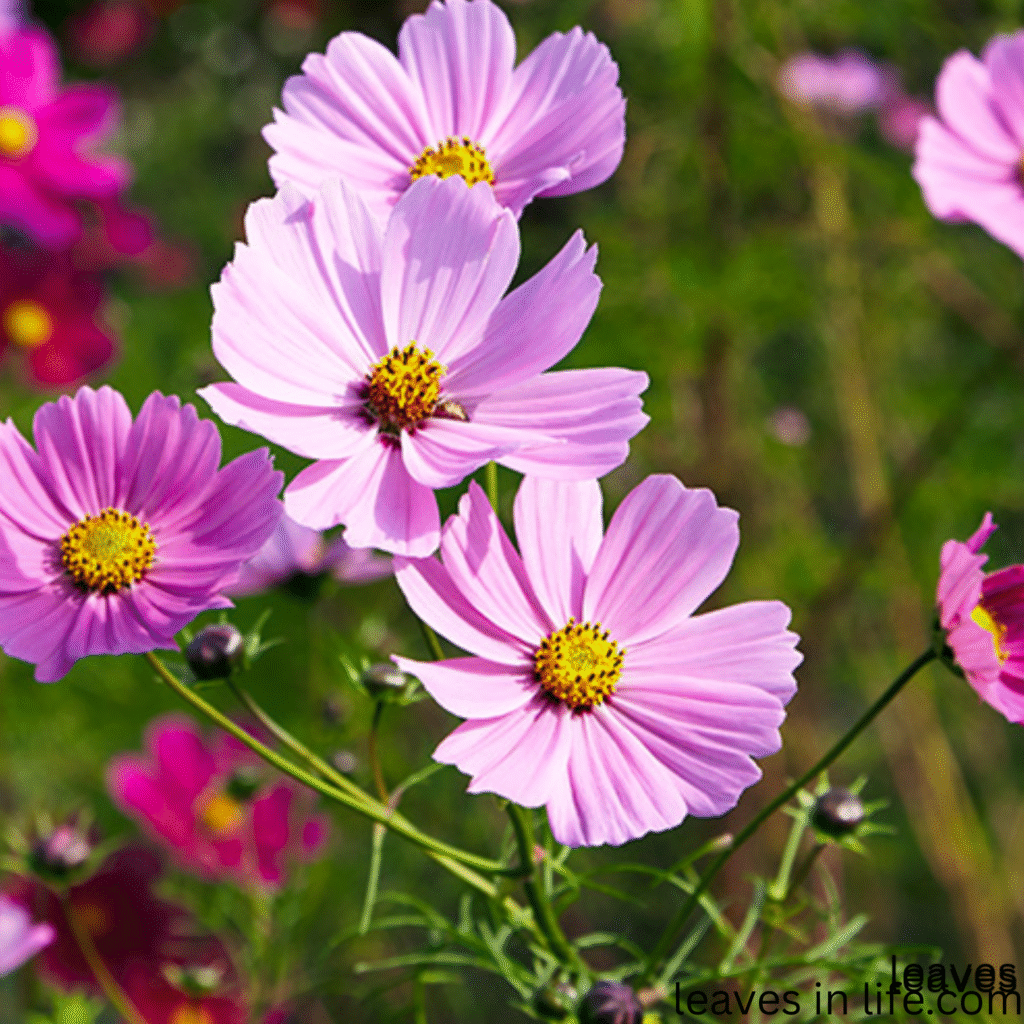 cosmos with roses